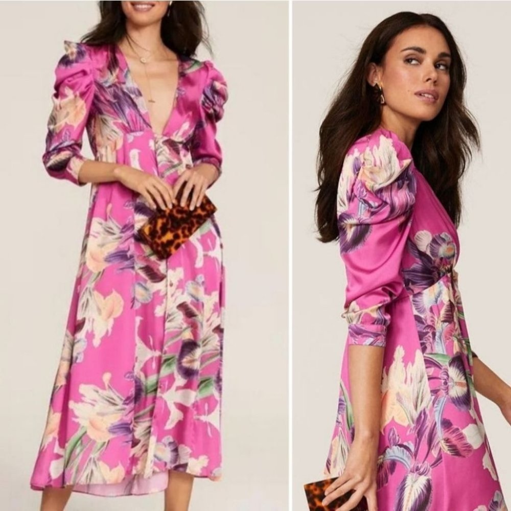 NWT! PatBo Pink Floral Dress Size 4 - Picture 3 of 13